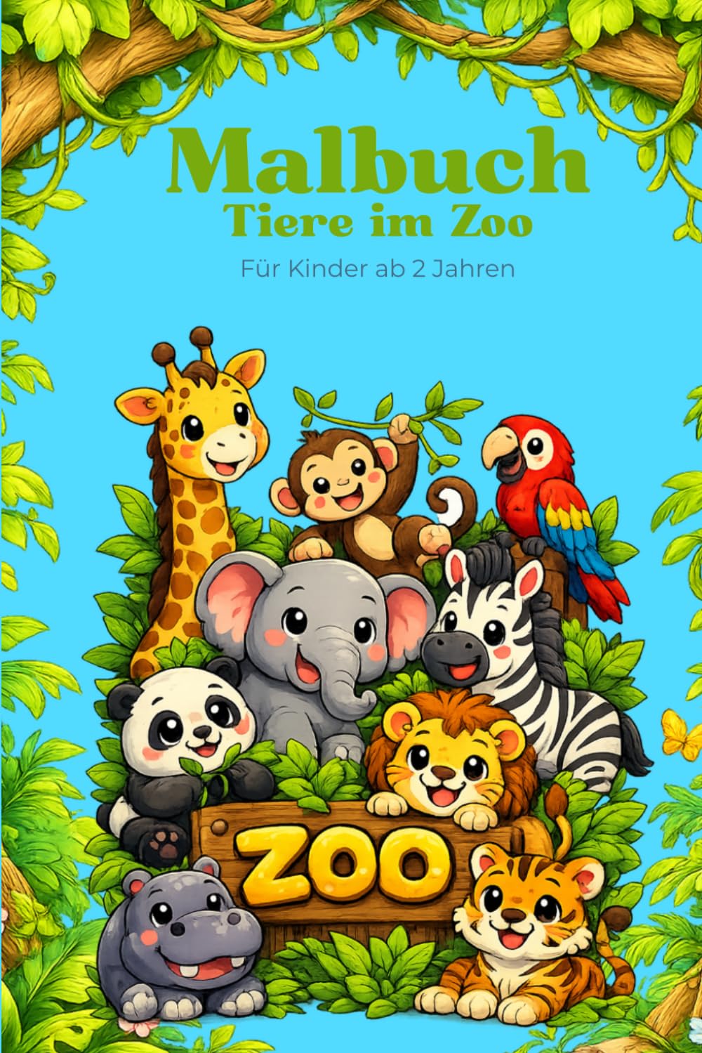 Malbuch Tiere im Zoo ab 2 Jahren