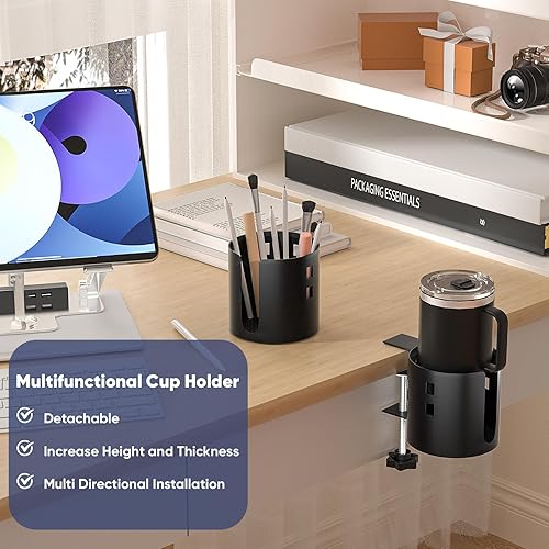 Miniatura 2 de OOKUU - Soporte para tazas de escritorio más profundo, antiderrames para escritorio o mesa, resistente y duradero, fácil de instalar, suficiente