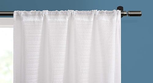 Miniatura 2 de Refinery29 Lane Collection - Juego de paneles modernos y elegantes, cortinas decorativas para ventanas con diseño de rayas horizontales tejidas