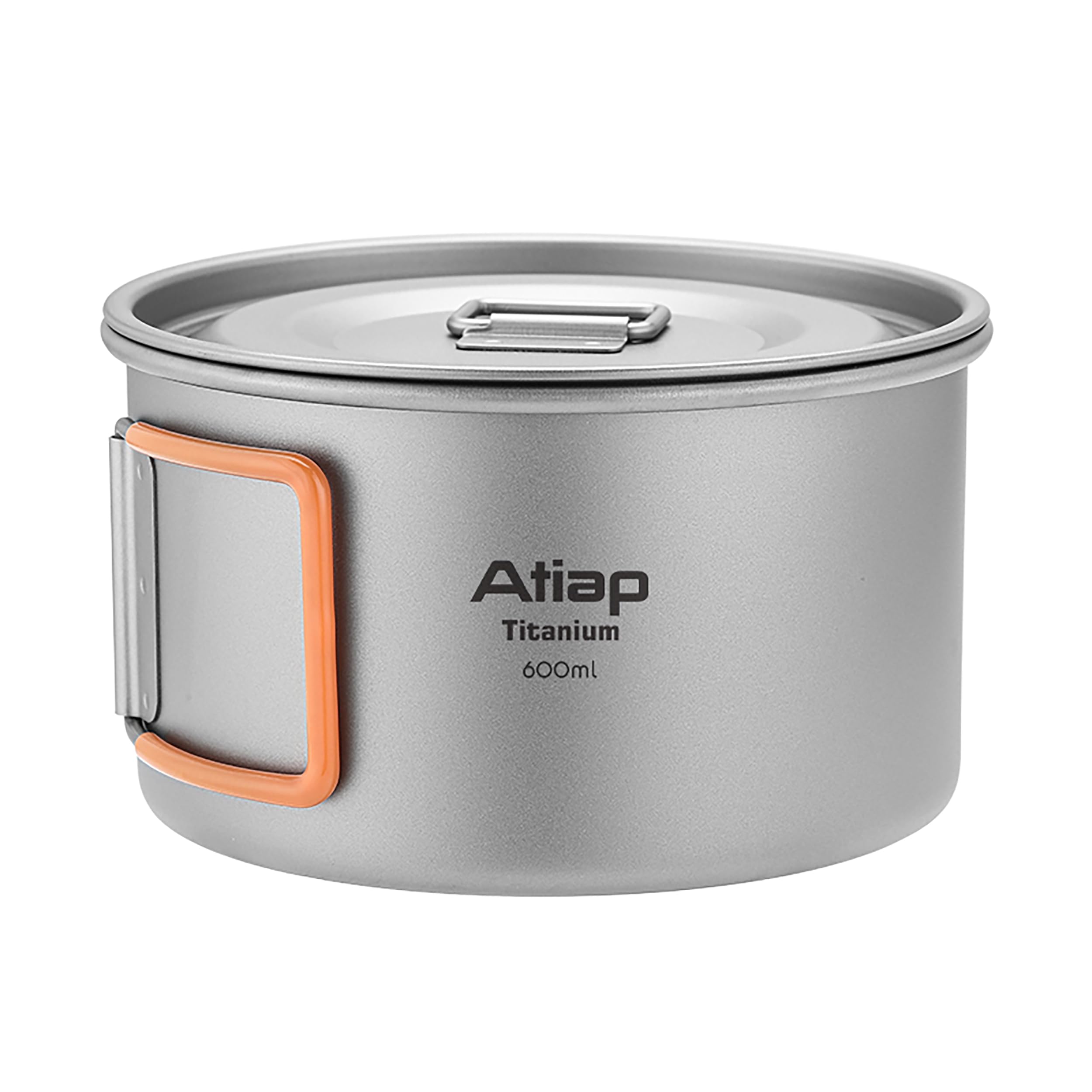 Tazón de titanio con mango plegable, cuenco de titanio de una sola pared con mango plegable para acampar al aire libre, senderismo, picnic (Ta8216M-GJ+M110+8001P)