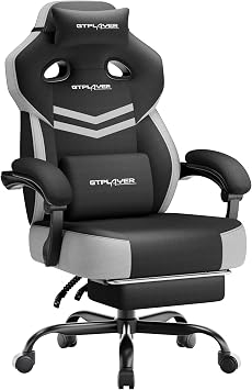 33% off: GTPLAYER Big & Tall Gaming Chair, Wide Seat with Footrest, Black & Gray | Ergonomic …
