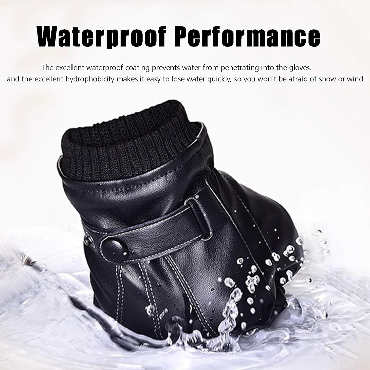 Winter Warm Leather Gloves, Women Gloves Windproof Thermal Touchscreen Gloves for Cycling Running Hiking Snowboarding Skiing
