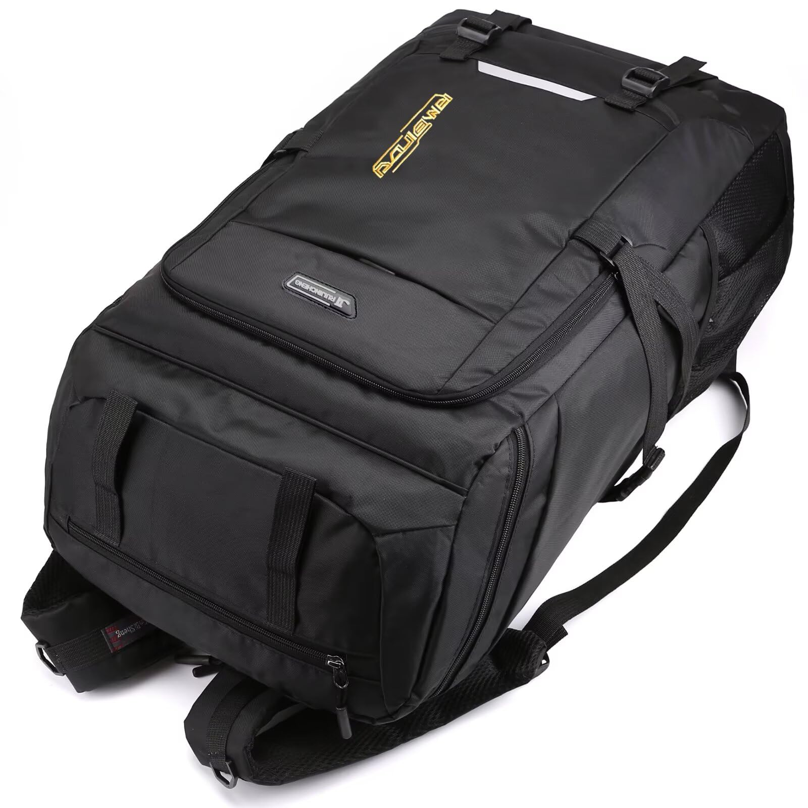 80L Wanderrucksack Wasserdicht Camping Rucksack Schwarz Wandern Tagesrucksack Reiserucksack für Damen und Herren Großer Rucksack für Touring Klettern Outdoor Sport