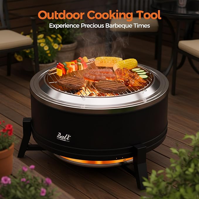 BALI OUTDOORS Fogón Portátil Sin Humo 22 pulgadas Acero Inoxidable miniatura 6