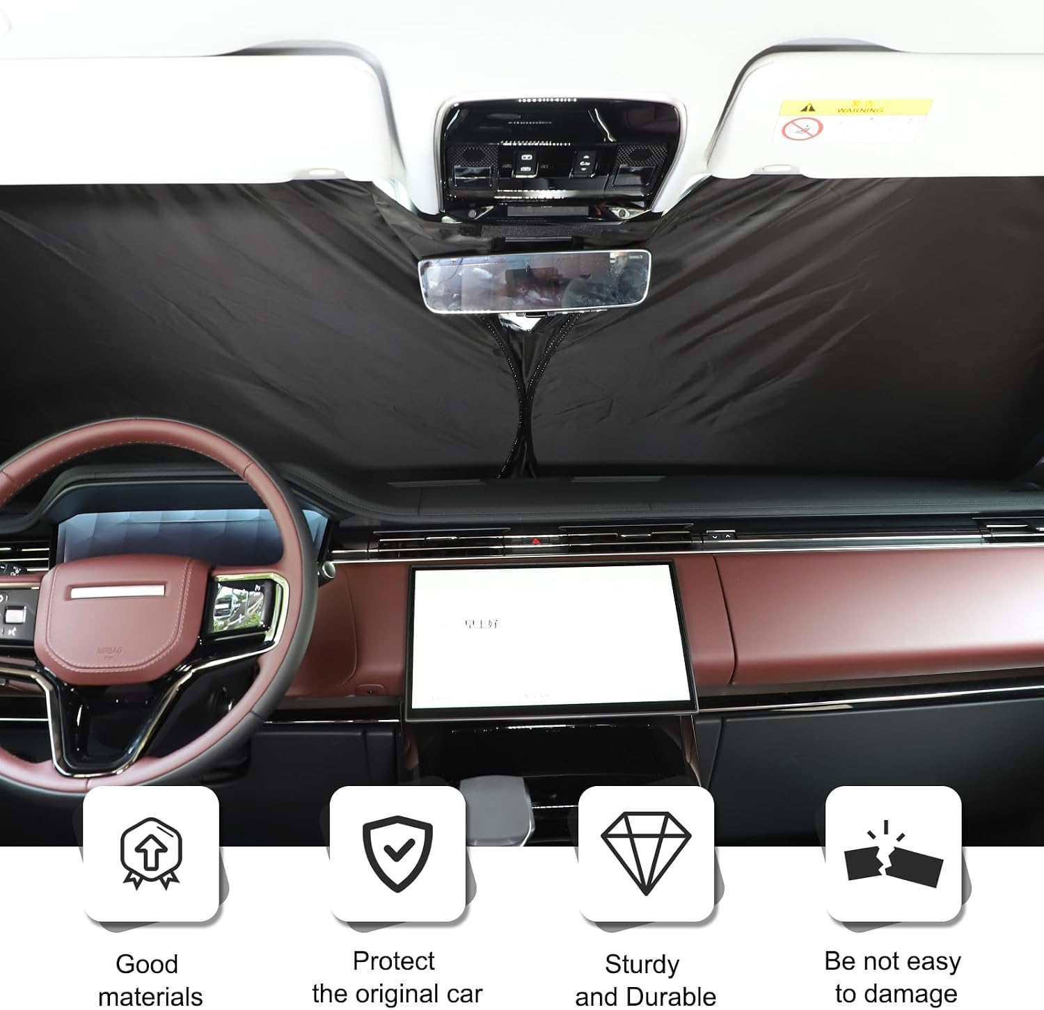 Windshield Sunshade Compatible with Range Rover Sport 2023-2025+, Front Windshield Sunshade Foldable Reflective Sunshade for UV and Sun Auto Interior Accessories (Style E)
