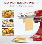 ZACME 1 Pack Pasta Roller Maker Attachment for All KitchenAid Stand Mixer and Cuisinart, Stainless Steel Pasta Attachment with 8 Adjustable Thickness knob