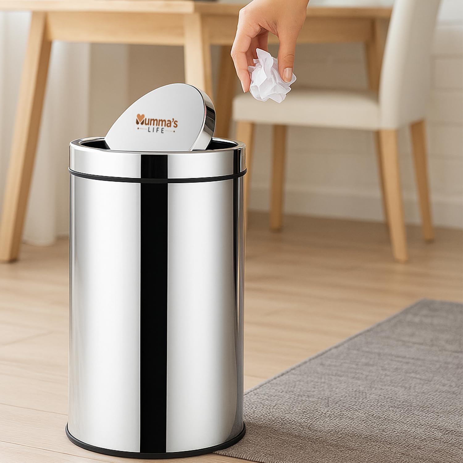 Mumma's LIFE Stainless Steel Dustbins - 2 Pack -3