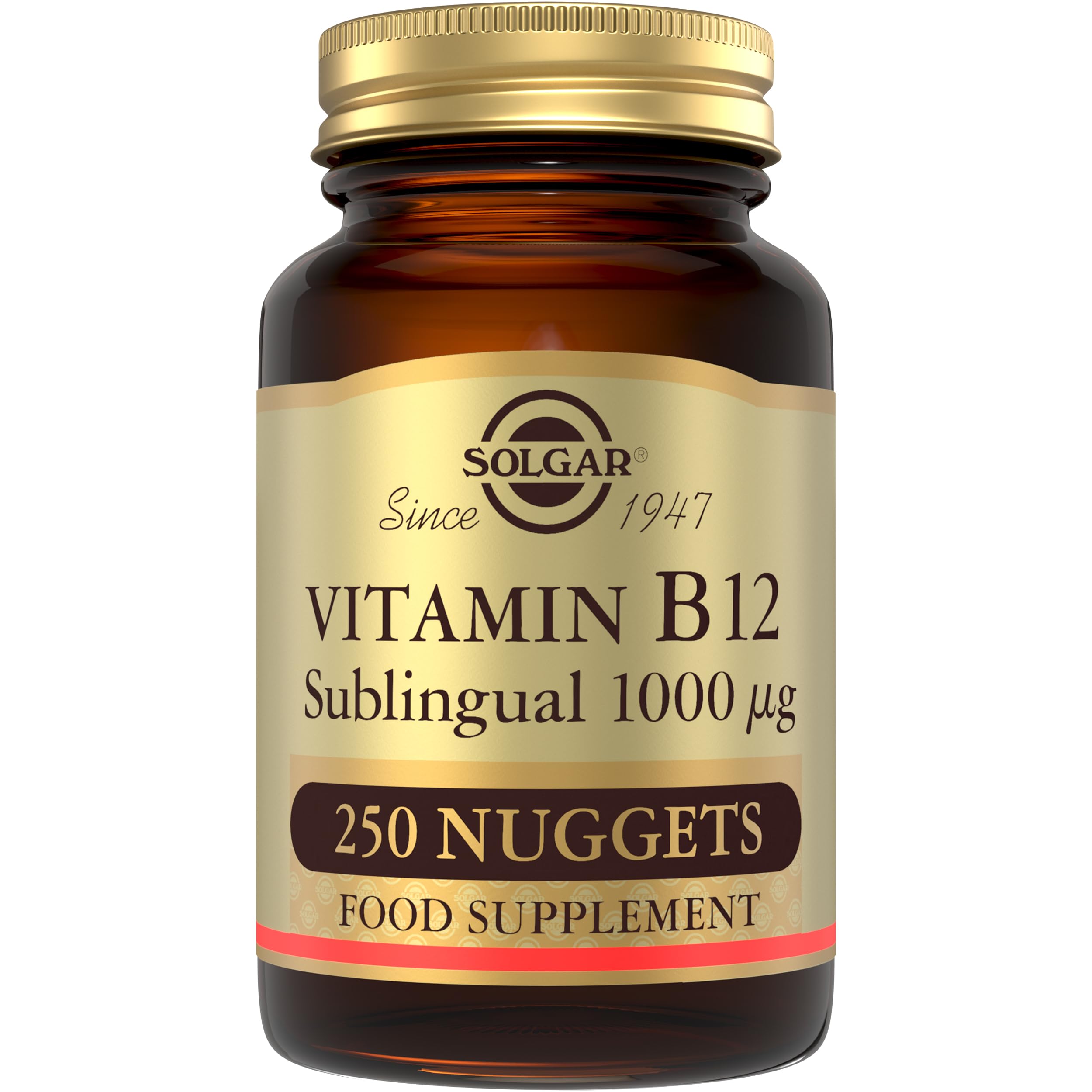 Vitamin B12 1000 µg Sublingual Chewable Nuggets - Pack of 250 - Reduces Fatigue and Supports Energy Release - Vegan