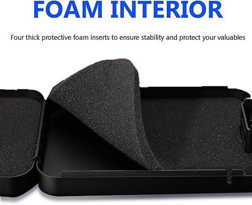 Vista 5 de Caja fuerte para pistolas, portátil, para viajar y llevar en el auto, color negro