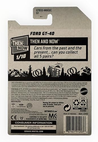 Miniatura 2 de Hot Wheels Ford GT 40, [Blanco] 78/250 Entonces y ahora 1/10