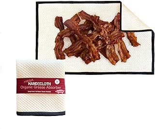 MEGA Grease Absorber - Reusable Fried Food Sponge - American Made - Organic Cotton Super Absorbent - Paper Towel Alternative - Unique Gift for Housewarming