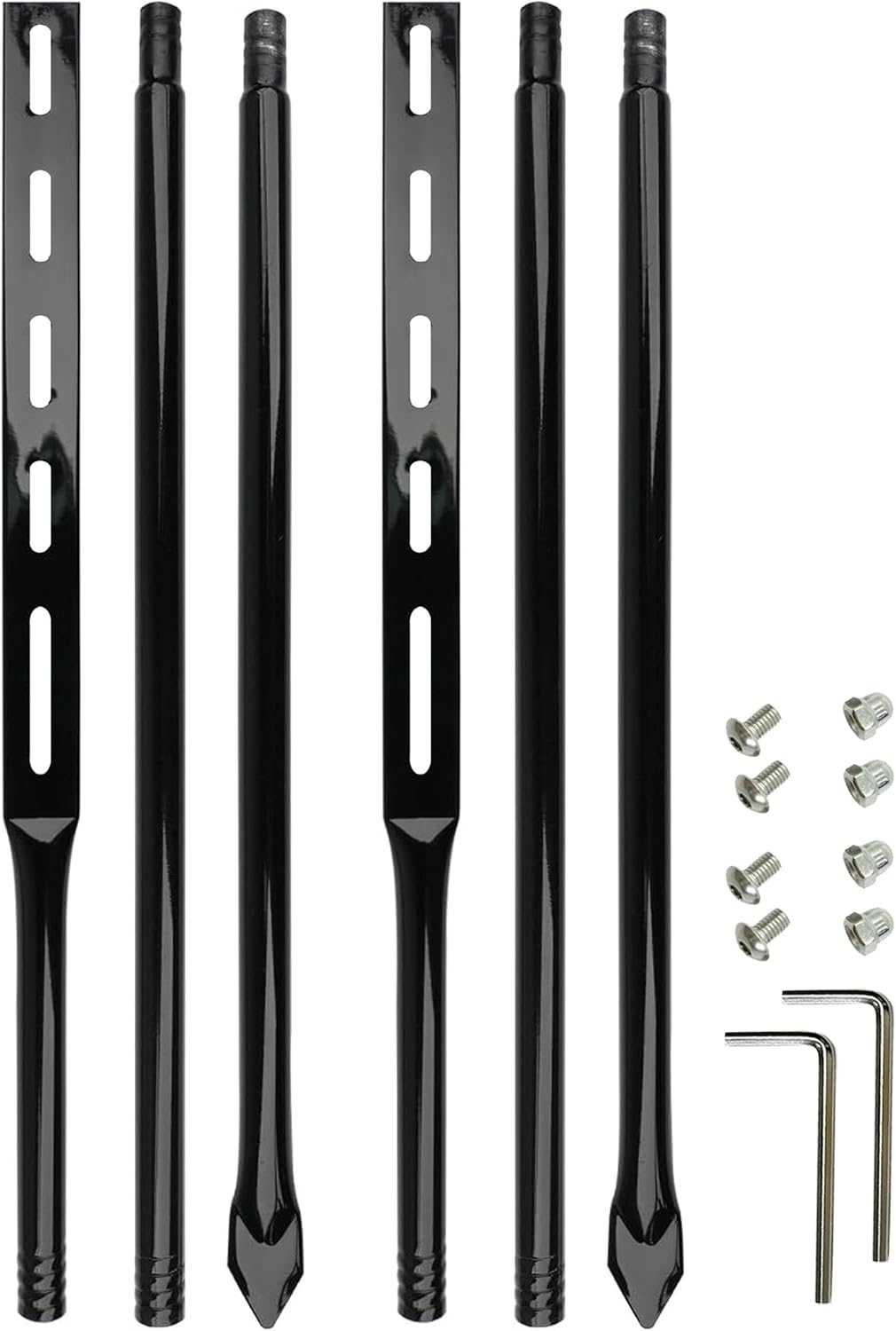 2 Pack Heavy Duty Metal Sign Stakes for Yard, Black Baked Enamel Steel, 52 Inch Length, with Mounting Hardware, Holder for Outdoor Lawn Bar Parking Garage Event