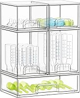 SpaceAid Baby Bottle Organizer - Stackable Acrylic Storage Drawers, 5 Pack (2S2M1L), Clear Countertop Organizer for Bottles, Vanity, Pantry 15.4"H