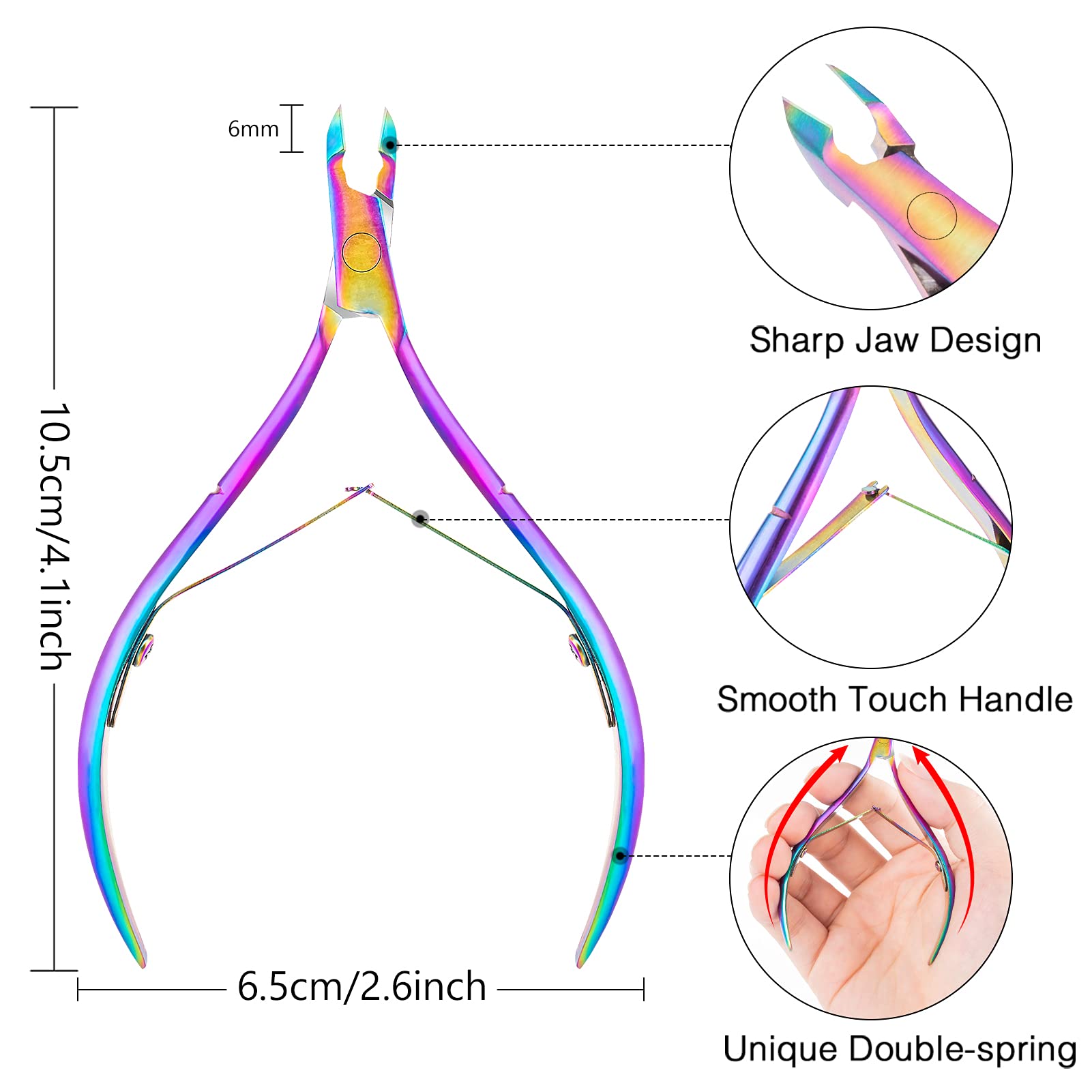 MELLIEX Tronchesino per Cuticole con Spingi-Cuticole e Sollevatore per Unghie, Acciaio Inossidabile Taglierina per Mani e Piedi