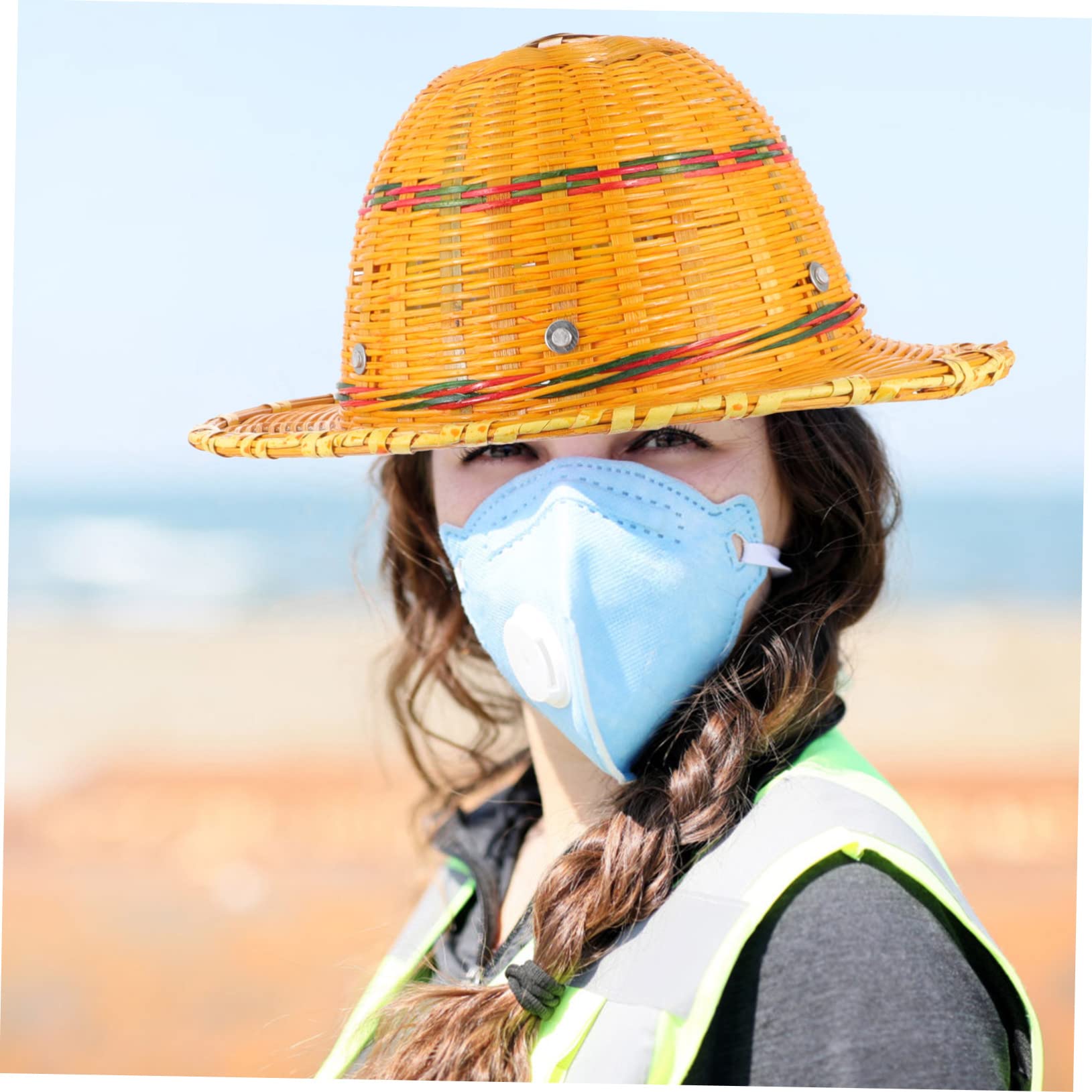 Holibanna Casque De Sécurité Tissé Casque Été Respirant Protection Chutes pour De Construction avec Ventilation