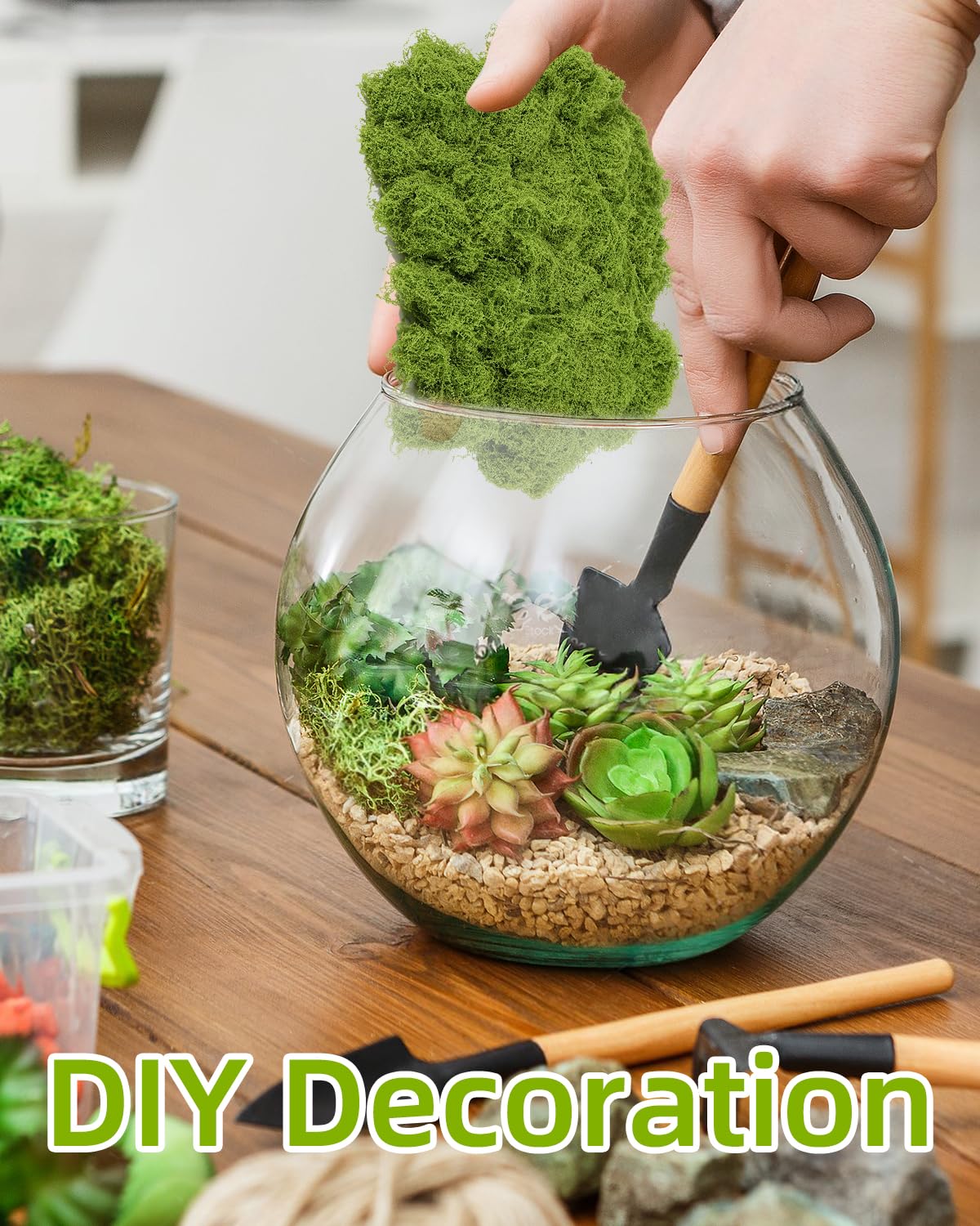 SKIPTHYBER Kunstmoos 200g - Künstliches Moos Für Deko Und Basteln In Dunkelgrün