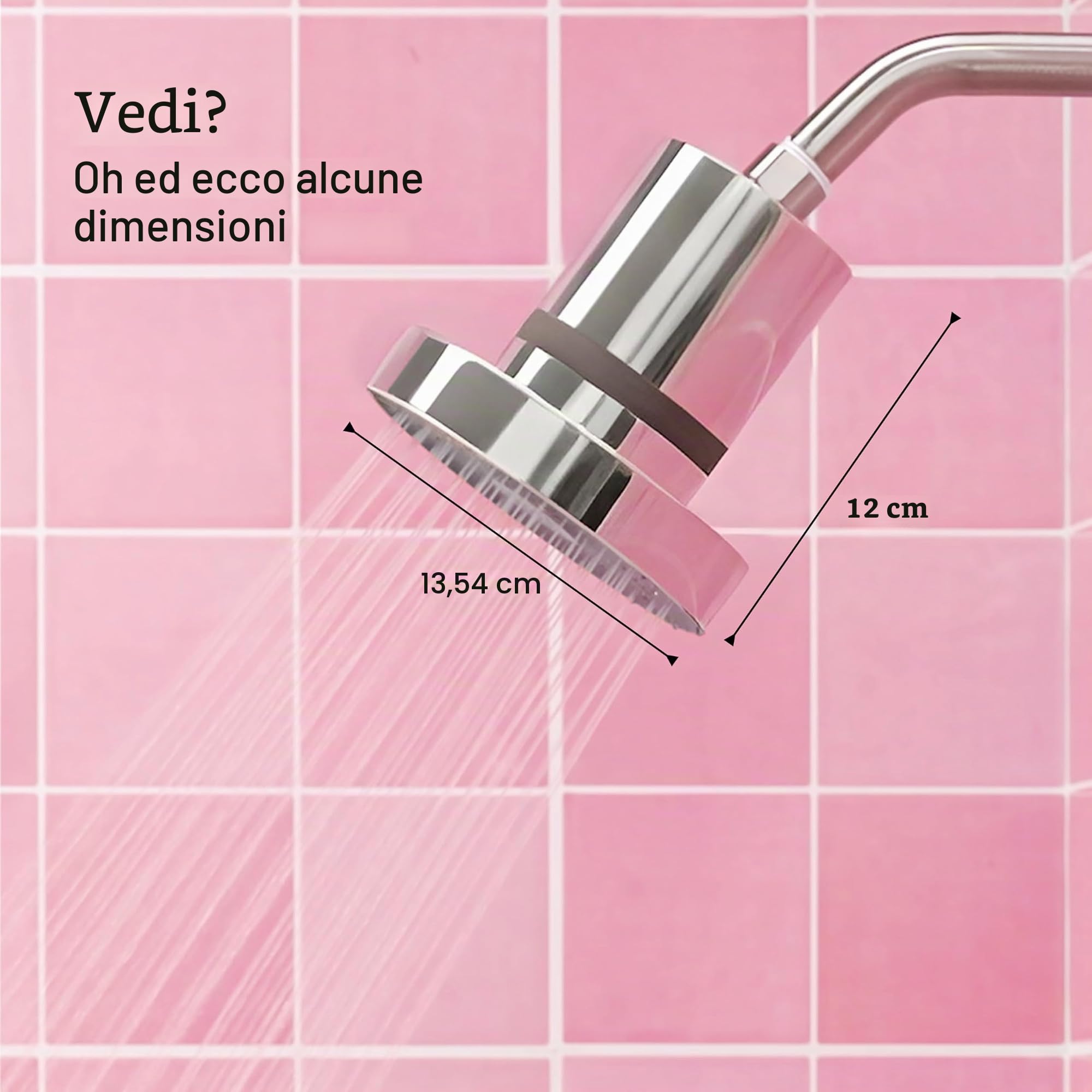 The Jolie - Soffione filtrato con sistema di filtraggio dell'acqua per doccia, soffione ad alta pressione, accessorio per la cura dei capelli e della pelle per migliorare la bellezza e la routine di