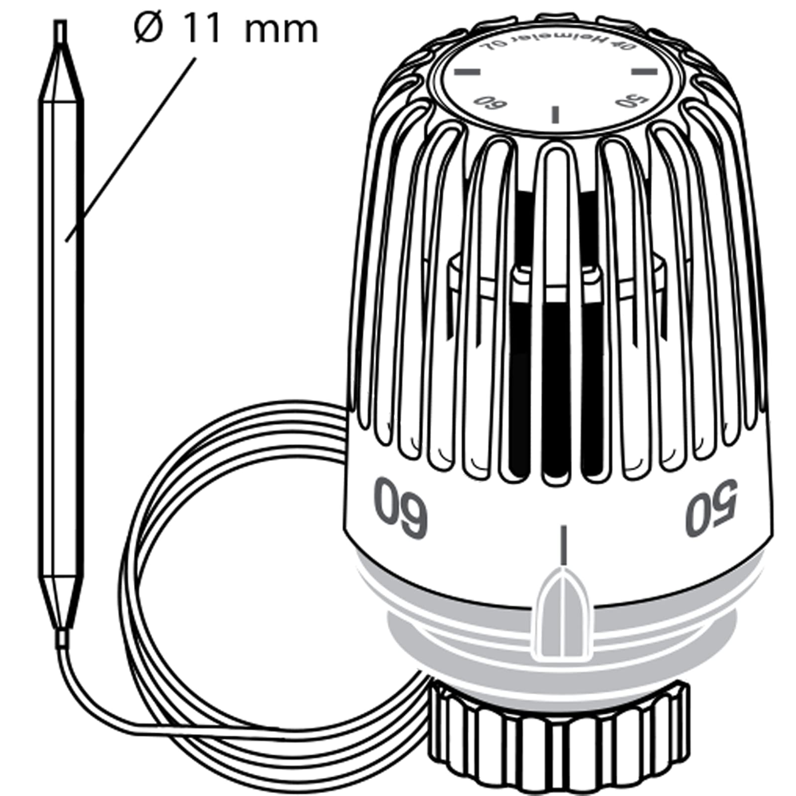 TA Heimeier Thermostat-Kopf ohne Zubehör 40-70 Grad celsiys, 6602-00.500