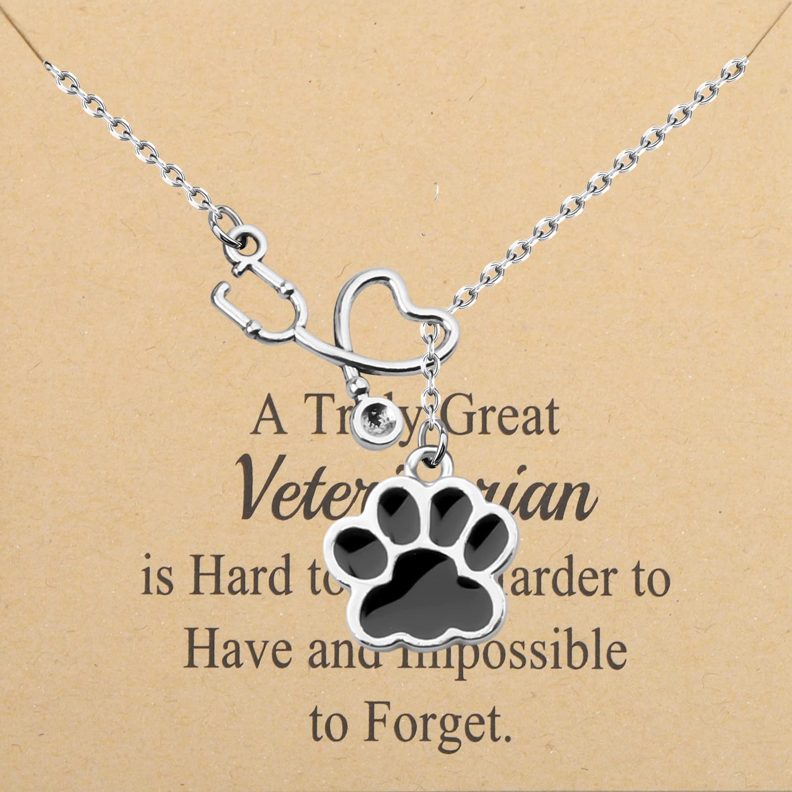 ENSIANTH Veterinarian Gift Vet Tech Necklace Veterinary Student Graduation Gift Vet Animal Rescue Gifts