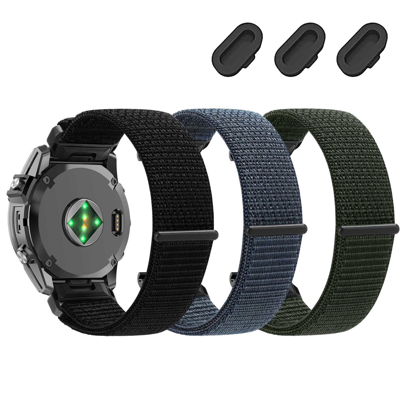 26 mm nylonowe paski kompatybilne z Garmin Fenix 8 51 mm / Fenix 7X / 7X pro/6X/6X pro/5X/5X plus, sportowa opaska Quickfit do Enduro 3/2/Quatix 8/Tactix 8 AMOLED/Descent Mk3i 51 mm