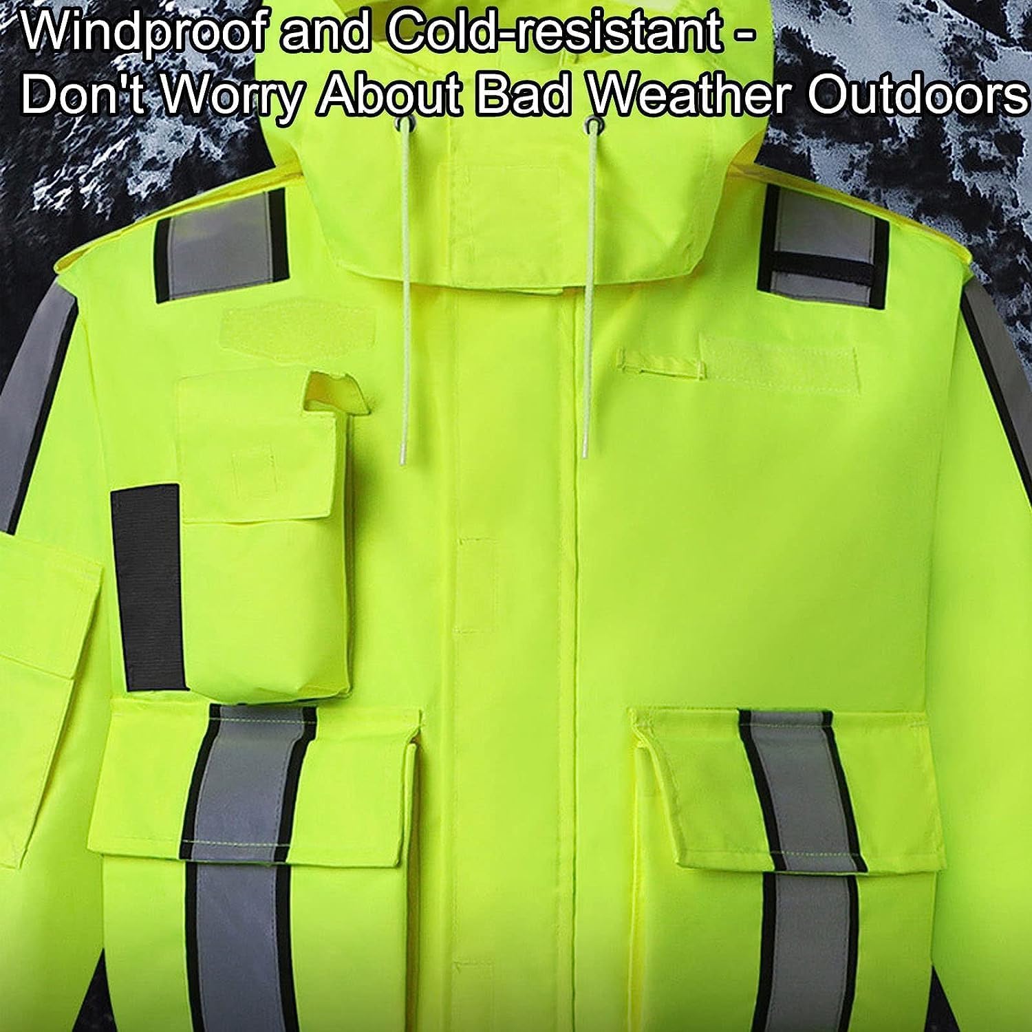 Kamizelki bezpieczeństwa Lichtgewicht veiligheidsvest Waterdicht veiligheidsvest met afneembare hoed Reflecterende veiligheidsvesten Reflecterend pak met hoge zichtbaarheid Moda