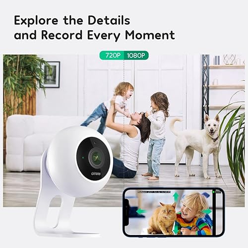 Miniatura 7 de Winees Cámara de seguridad interior monitor de bebé cámara IP inteligente para el hogar con detección de movimiento audio de 2 vías 24 GHZ visión