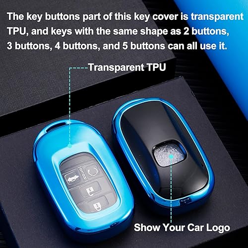 Miniatura 4 de YUBOMT Funda para llavero con llavero para Honda, Rojo -