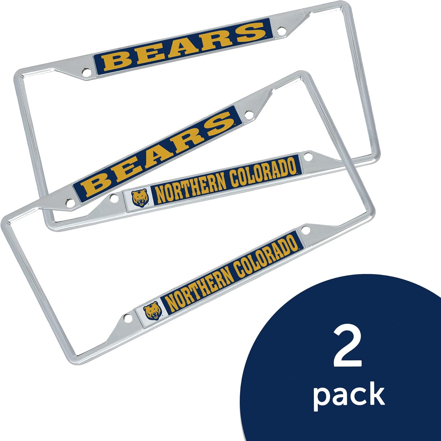 Desert Cactus University of Northern Colorado License Plate Frame Car Tag Holder for Front or Back of Car Officially Licensed Metal (Mascot 2-Pack)
