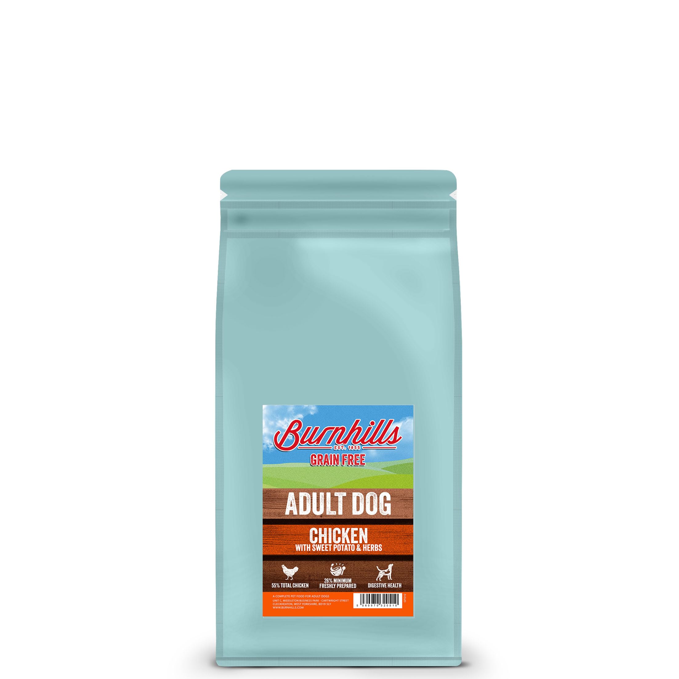 Burnhills Grain Free Chicken, Sweet Potato & Herbs Adult Dog Food 2Kg