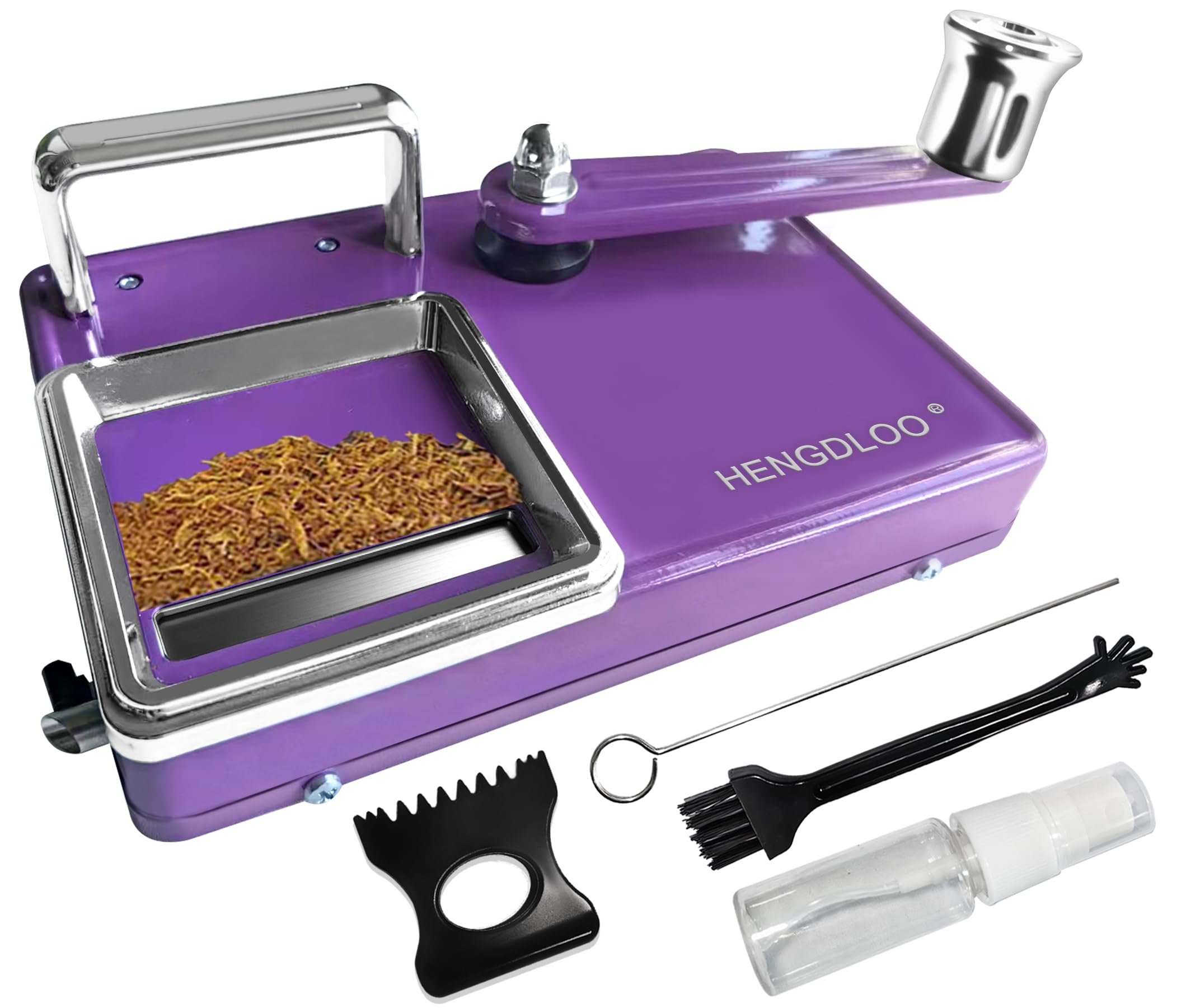 HENGDLOO Cigarette Rolling Machine, Manual Dual-Track Upgrade Cigarette Machines, for 8.0 MM Diameter Size Cigarette Tube (80-100MM Lengths),Purple