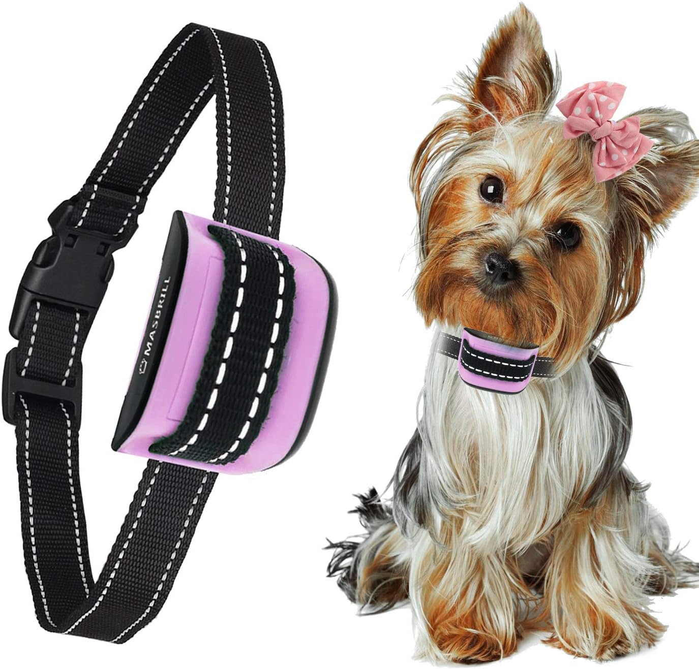 Dog Bark Collar - Anti Bark Collar Rechargeable - No Shock Bark Collar for Small Medium Large Dogs with 7 Adjustable Sensitivity Beep…