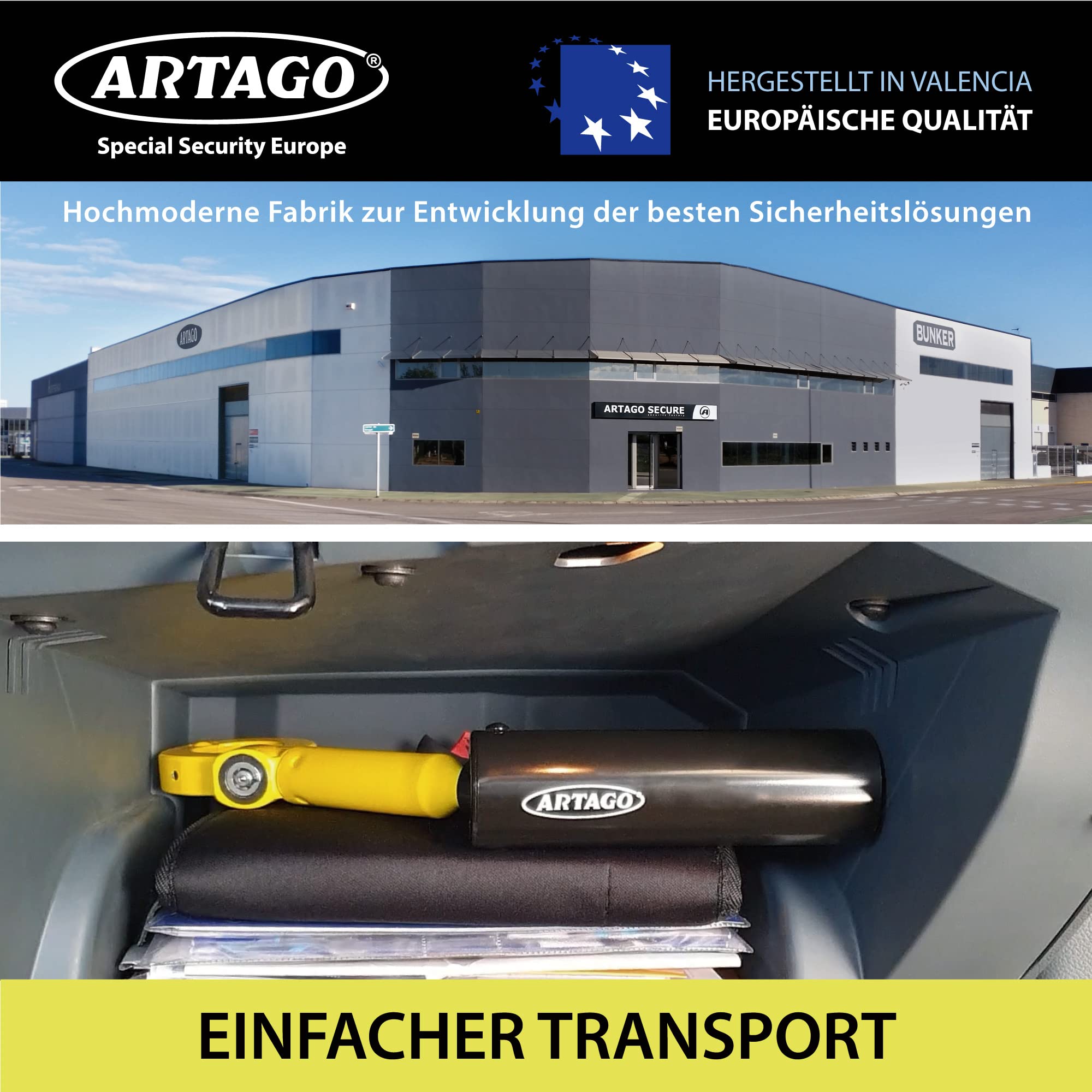 ARTAGO 862A/B Wegfahrsperre für Handbremse und Schalthebel, Diebstahlsicherung Auto