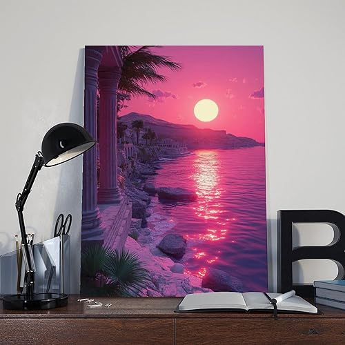 Miniatura 8 de ZMLIS Póster retro de vaporwave  Impresión de pared de neón de los años 80 para dormitorio o estudio, póster de lienzo para decoración de pared,