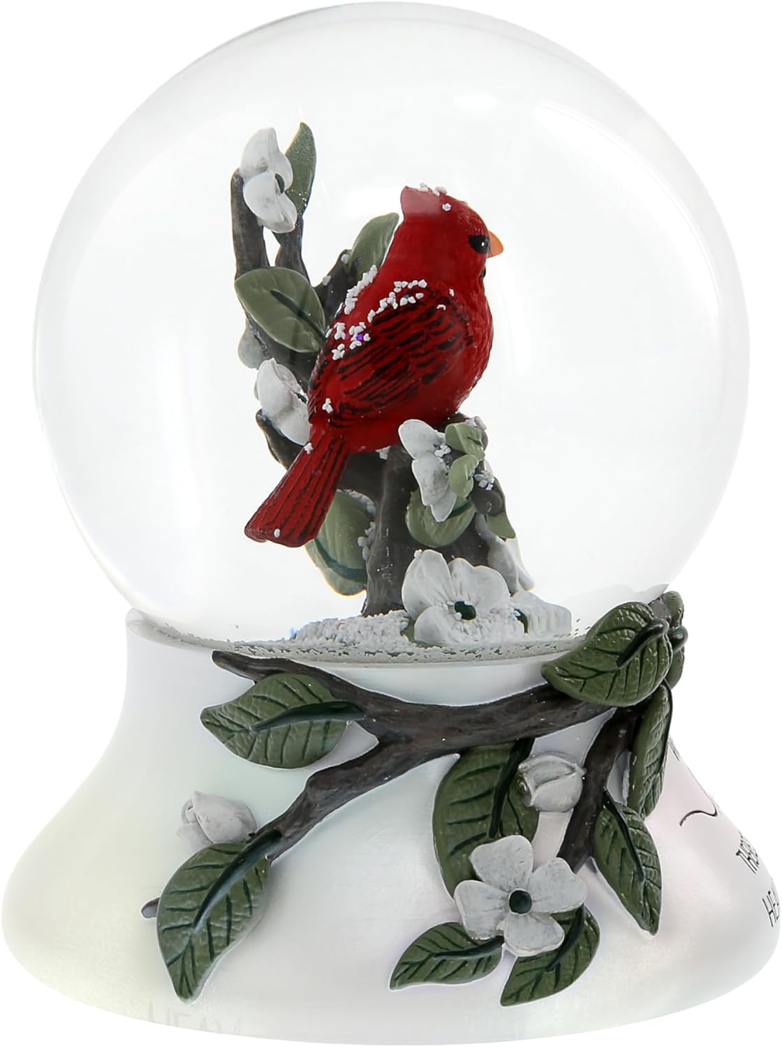 Pavilion Gift Company - Because Someone We Love is in Heaven There's A Little Bit of Heaven in Our Home - Cardinal LED Lit 120mm Musical Water Globe Memorial in Memory Bereavement Loss of Loved One