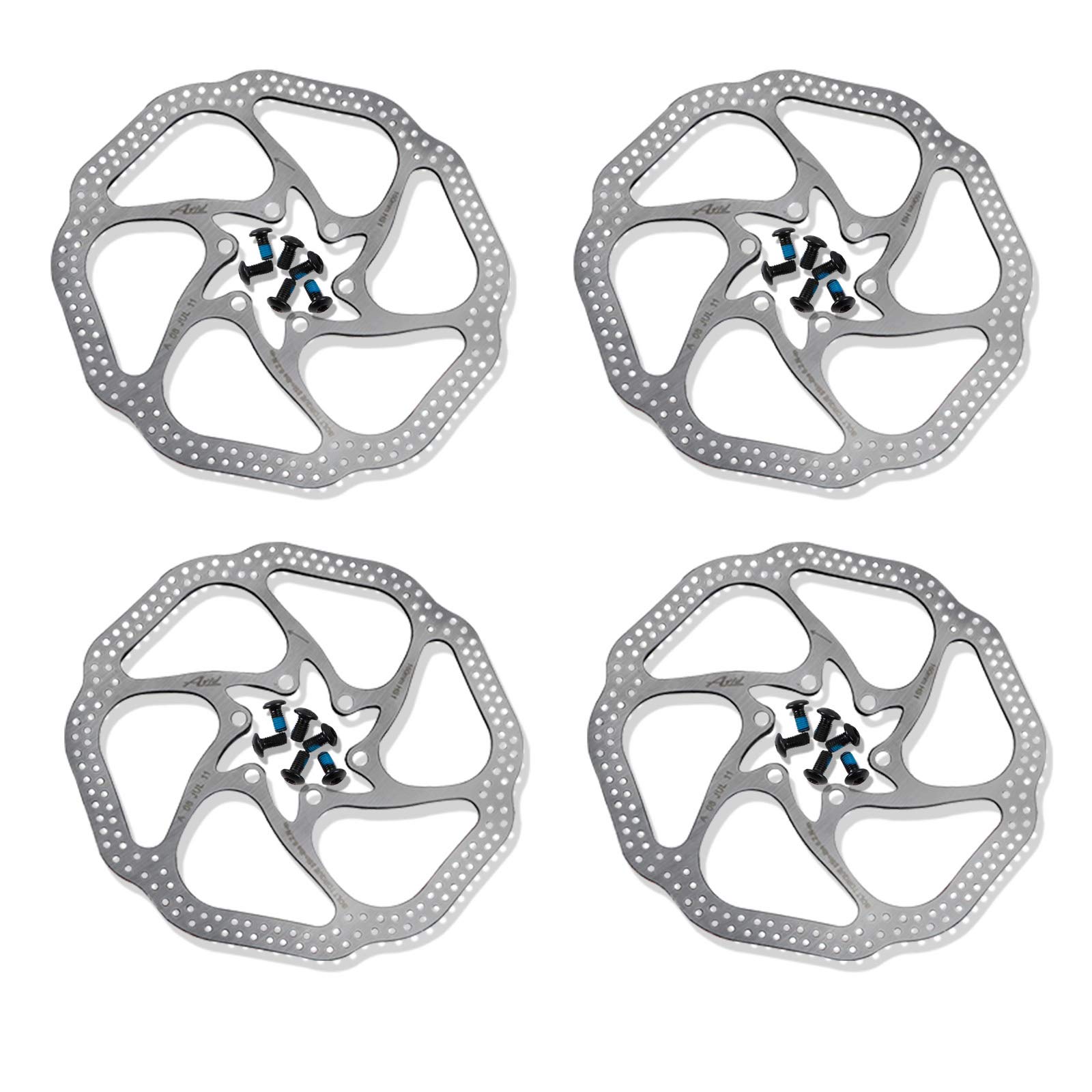Rotor de bicicleta Rotores de freno de bicicleta con pernos Rotor de freno de bicicleta de acero inoxidable Rotores de bicicleta de montaña para bicicleta de montaña de HS1 (180 mm) 4PCS