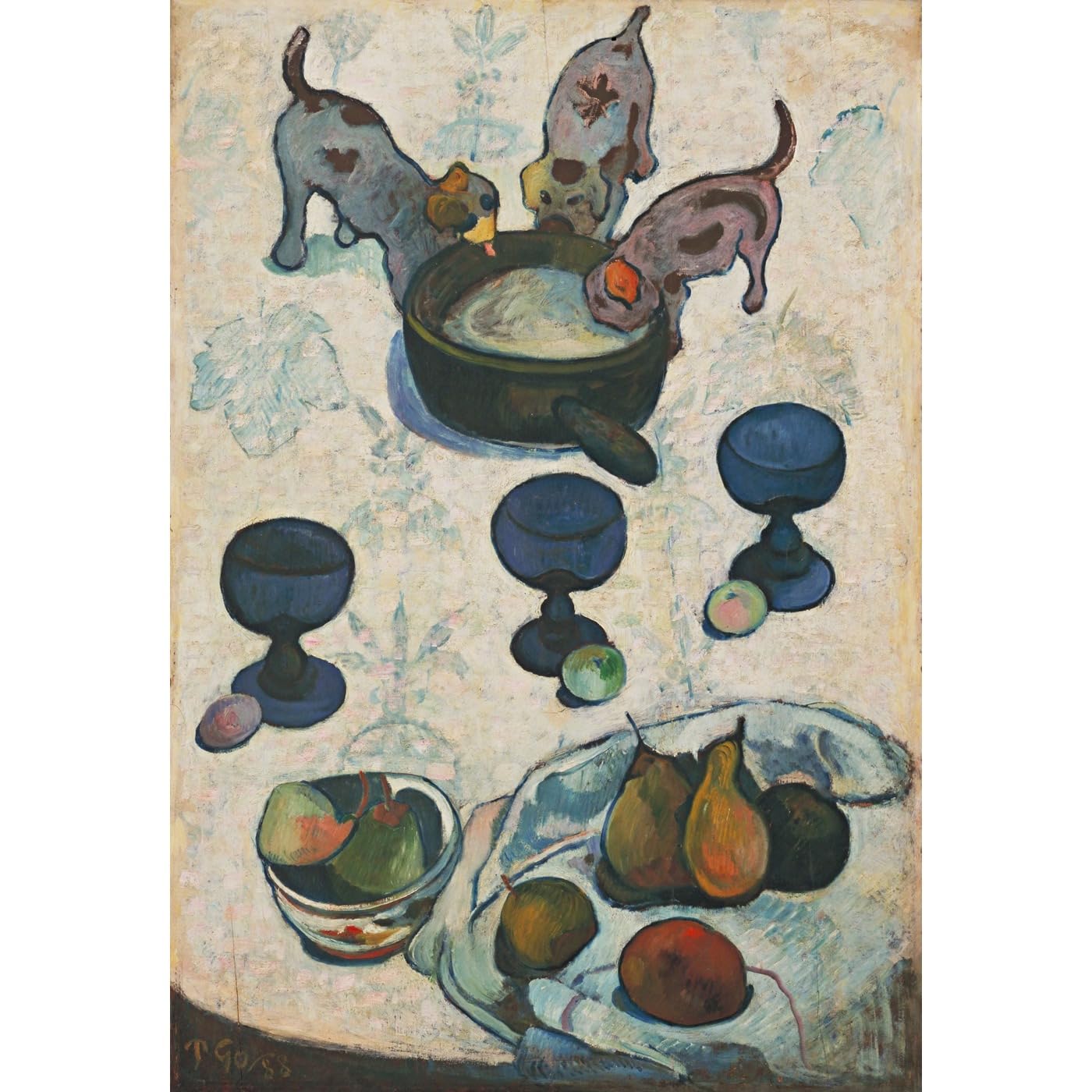 Affiche Gauguin Nature morte avec trois chiots impression HD