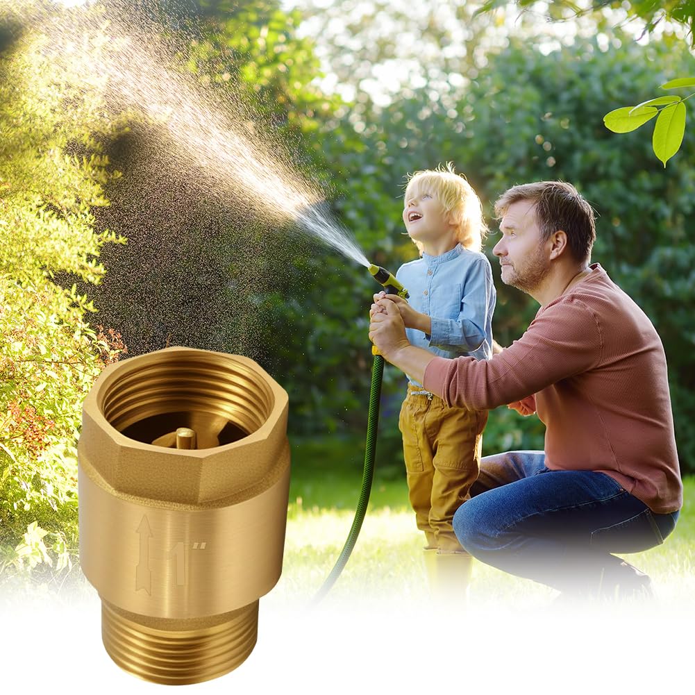 Clapet anti-retour en laiton 2,54 cm, clapet anti-retour 1 pouce AG vers IG, valve de retour 1", inoxydable et étanche pour pompe, jardin, machine à laver, tonneau