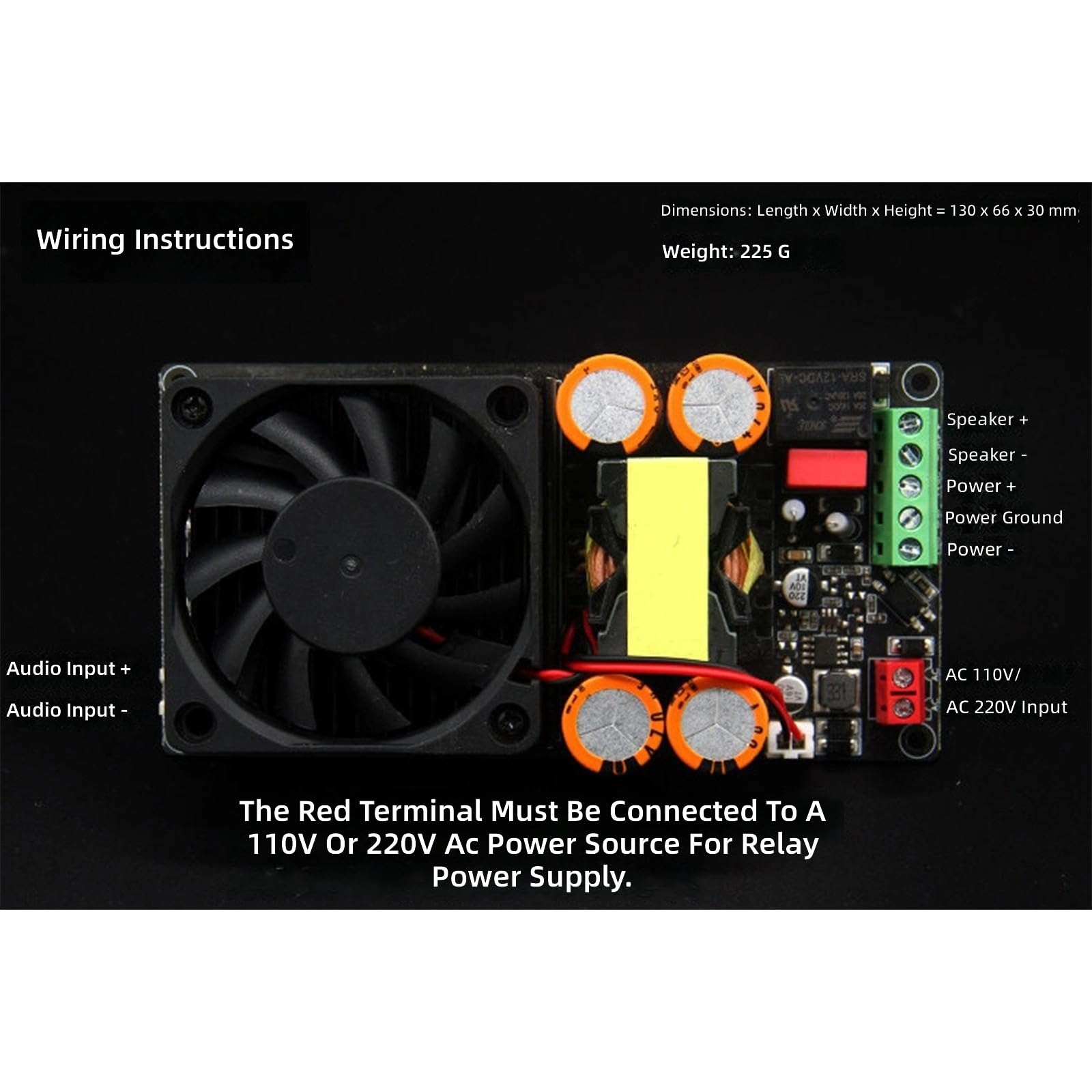 Modulo Amplificatore Potenza Sonora Digitale Compatto da 1000 W con dissipazione del Calore avanzata per sistemi Musicali Modulo potenziatore in Metallo con Suono Chiaro