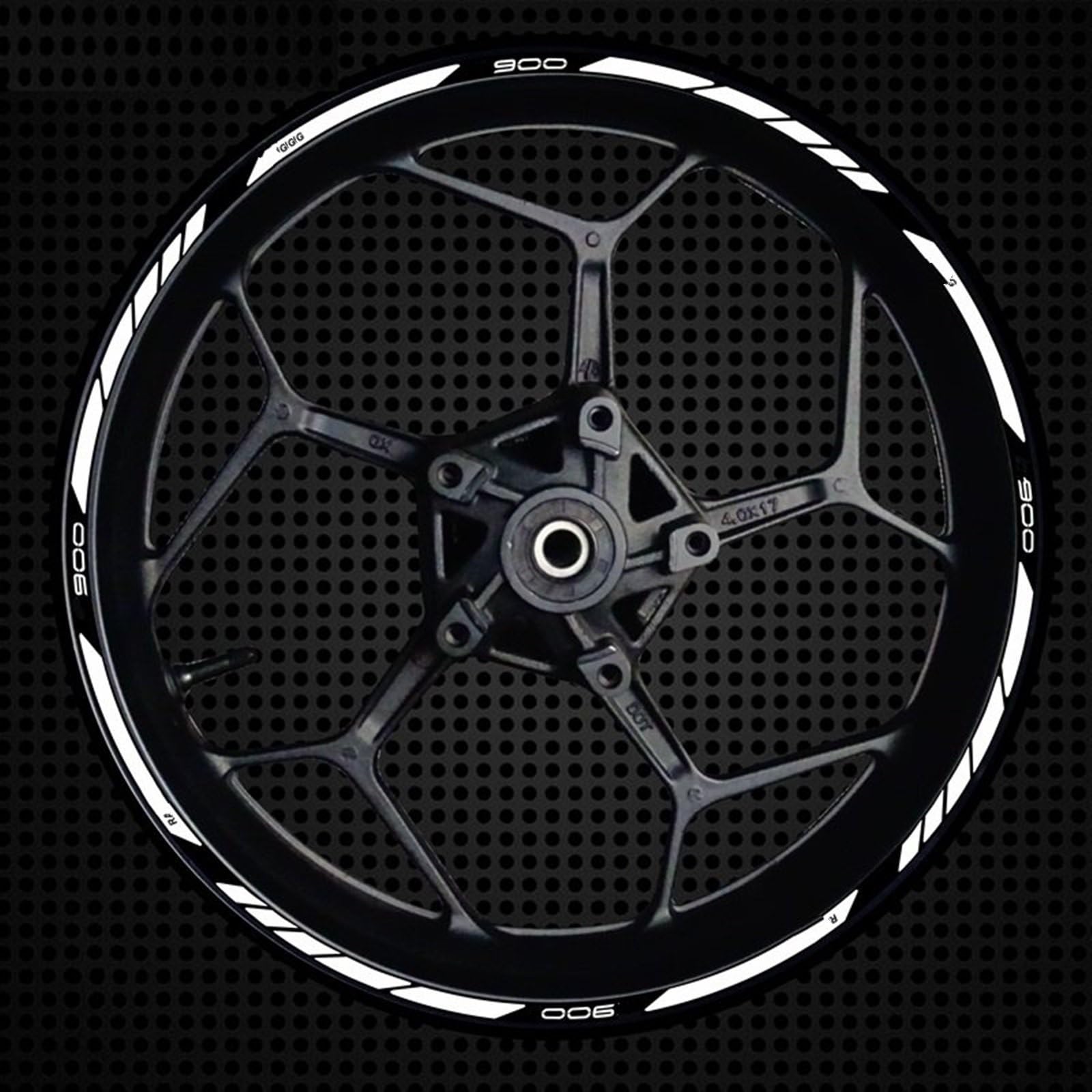 Motorcycle Racing Equipment Wheel Tire Rim Decoration Adhesive Reflective Decal Stickers for Kawasaki Z900 Decorative(Color6)