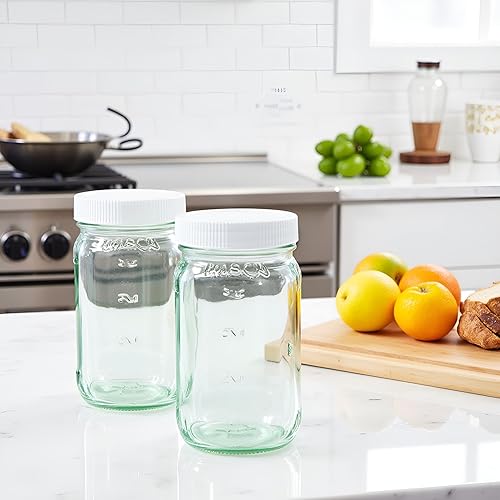 Miniatura 1 de Jarming Collections Mason Jars - Tarros de vidrio de 16 onzas con tapas de plástico para tarros Mason (sin BPA), tarros de boca regular, juego de