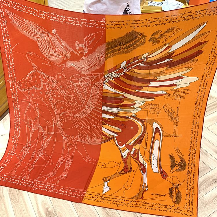 Women's Mulberry Silk & Wool Scarf,Silk Scarf,Wool Scarf, 53"X53" Large Square Shawl Wraps3