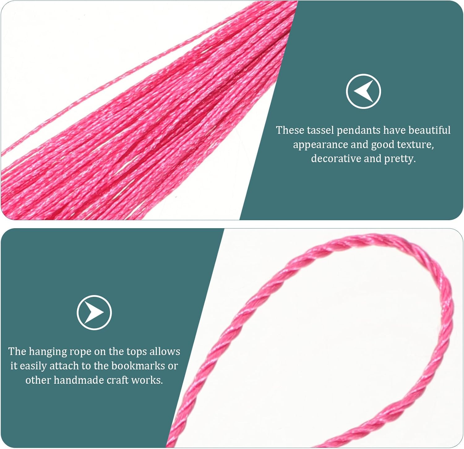 120pcs Decorative Tassels Pendant and Bookmark DIY Craft Supplies Mini Hanging Fan Tassel Ornaments for Spring Festival and Sewing Embellishments
