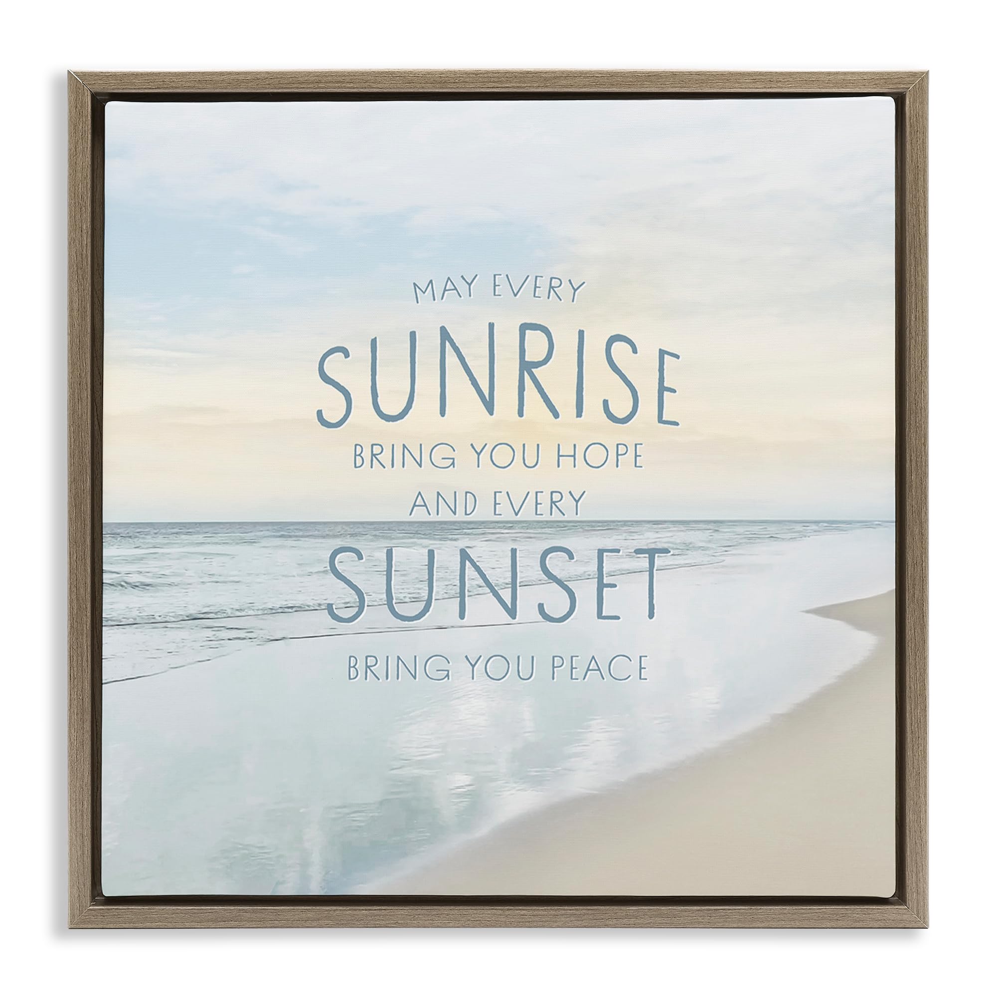 Stupell Industries Montalcino Elm (Textured) 'Sunrise & Sunset Statement'| Floating Frame Canvas Art