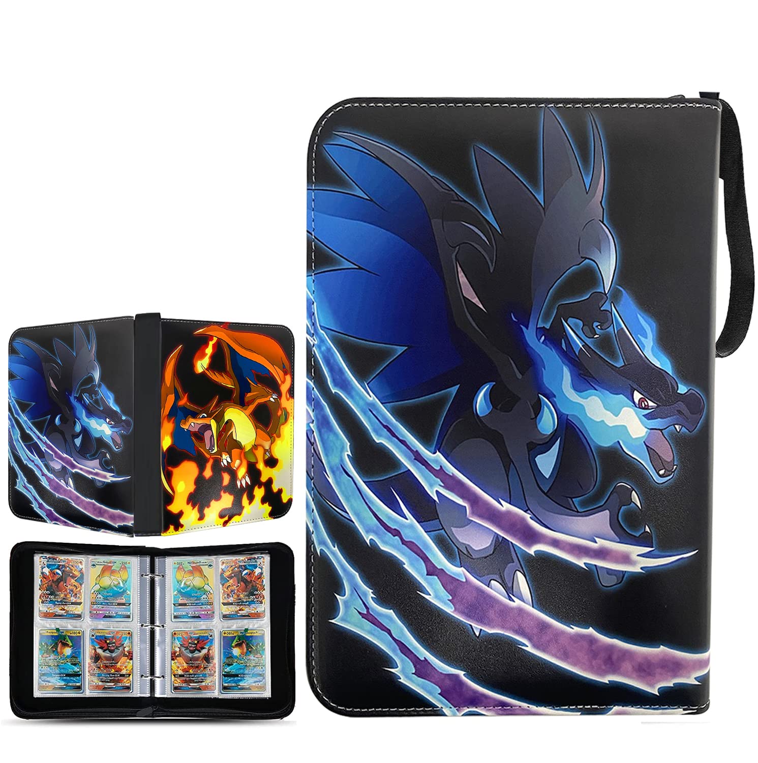 Trading Card Binder, 9-Pocket Trading Card Games Collection Binder Case Book Fits 900 Cards With 50 Removable Sleeves for Boys Girls Collectors Sports Game Card