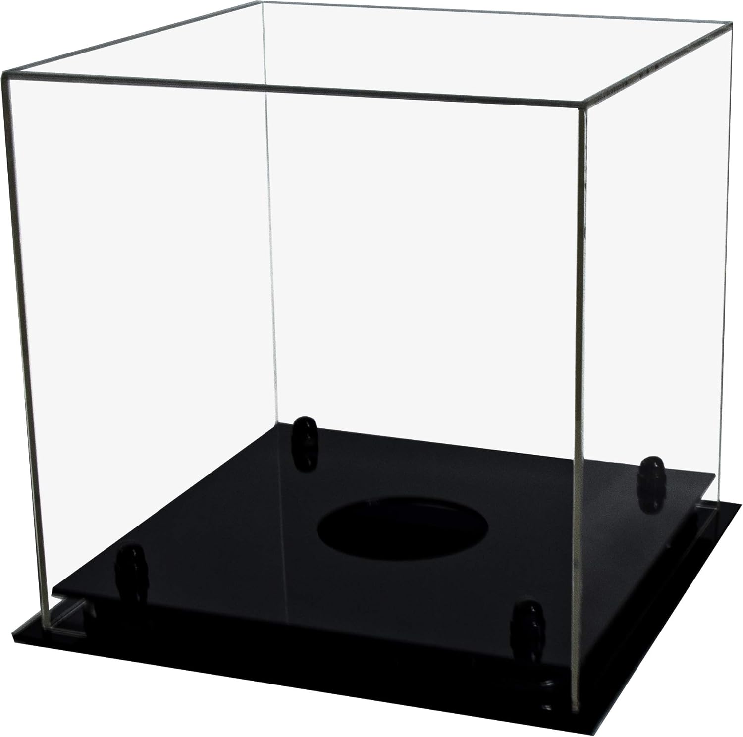 Vintage Sports Soccer Ball Display Case with Black Risers