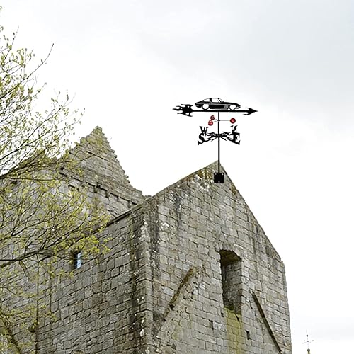 Miniatura 2 de Vaneta de metal para animales 3D, indicador de dirección del viento, accesorios de decoración de techo para jardín, patio, techo (coche)