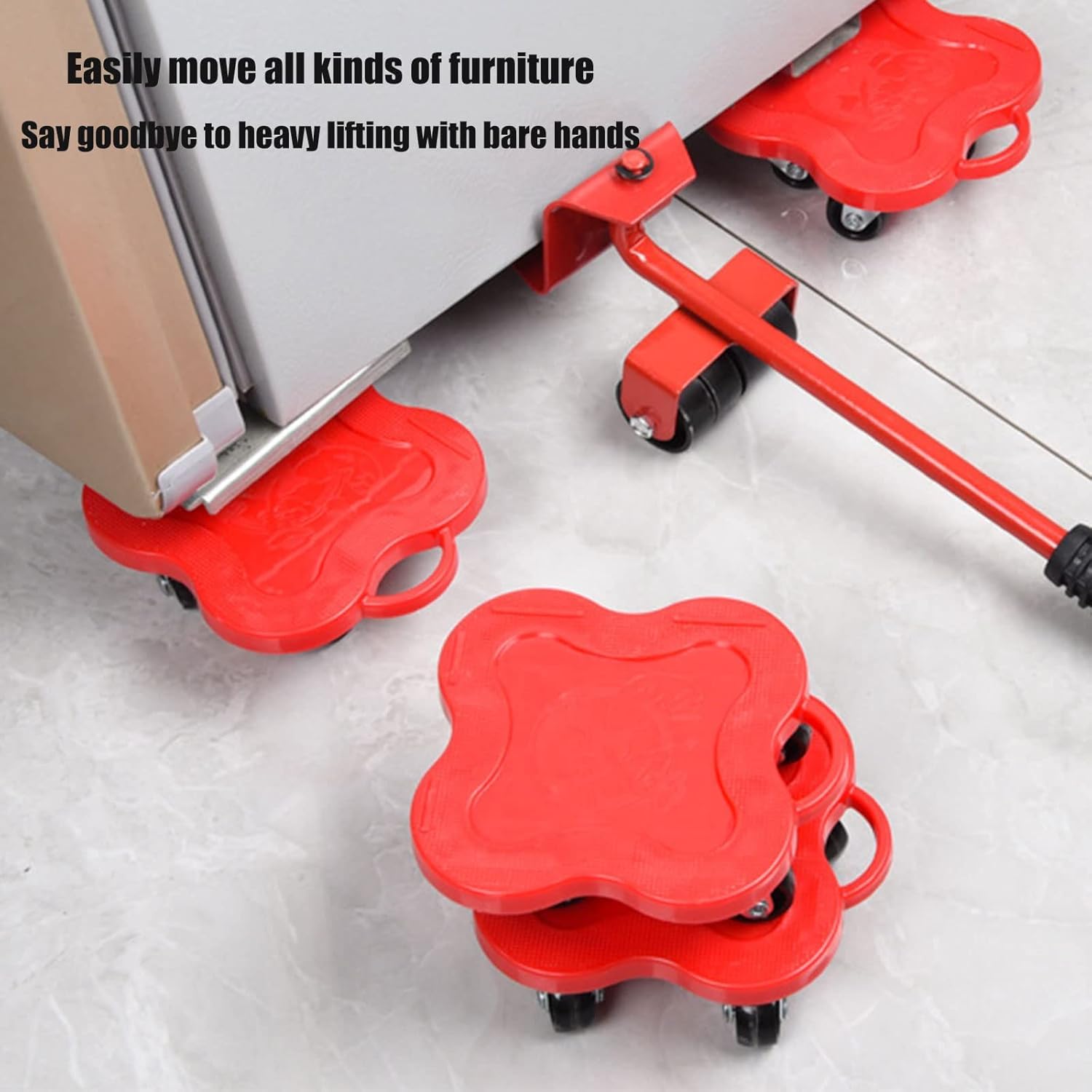 Furniture Moving Wheels, Furniture Lifter with 4 Pack Furniture Sliders Max Up for 400KG 360 Degree Rotatable Pads - Image 2