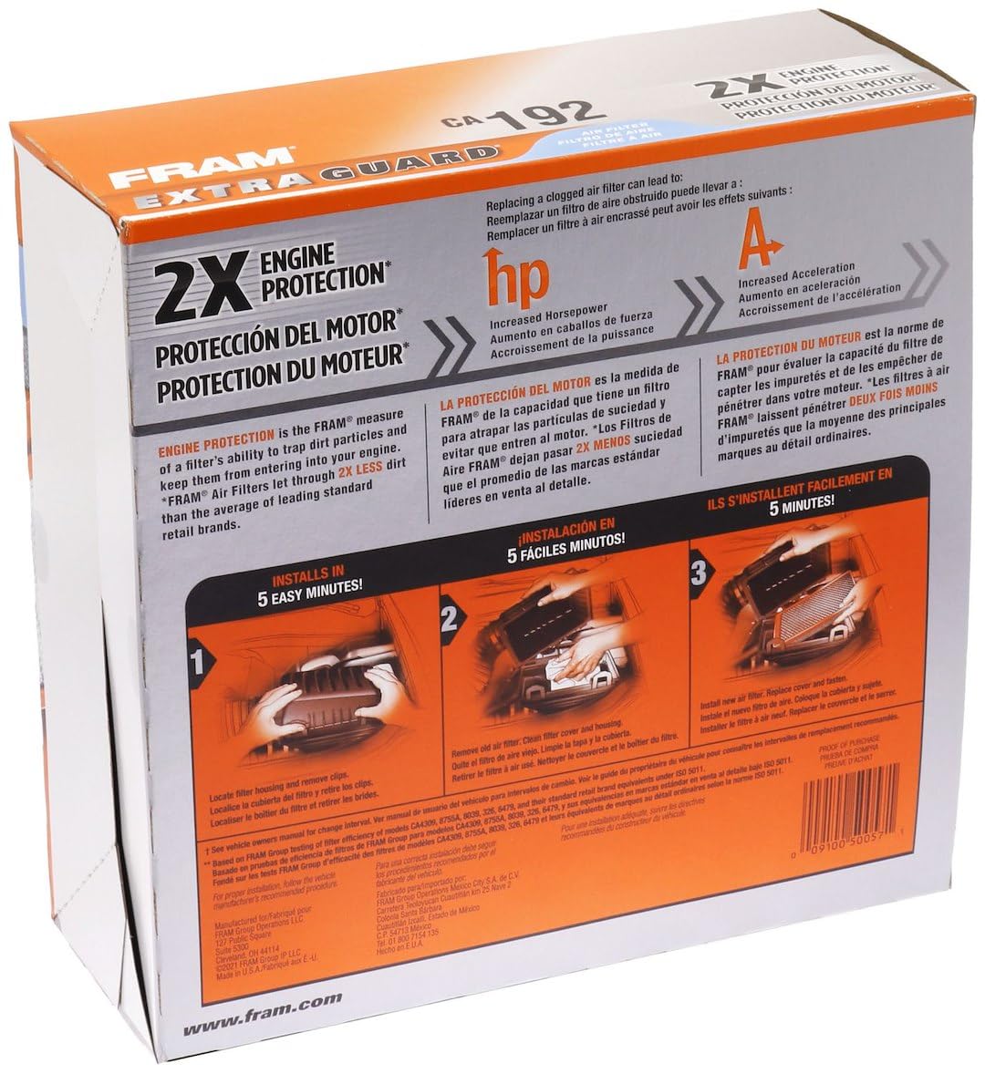 FRAM CA154 Engine Air Filter Cross Reference