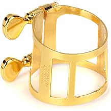BetterSax Burnin Tenor Saxophone Ligature 24k Gold-Plated Brass, Designed by Peter Jessen Fits Standard Hard Rubber & Slim Bari Mouthpieces Fast Response, Balanced Tone, Includes Cap & Pouch