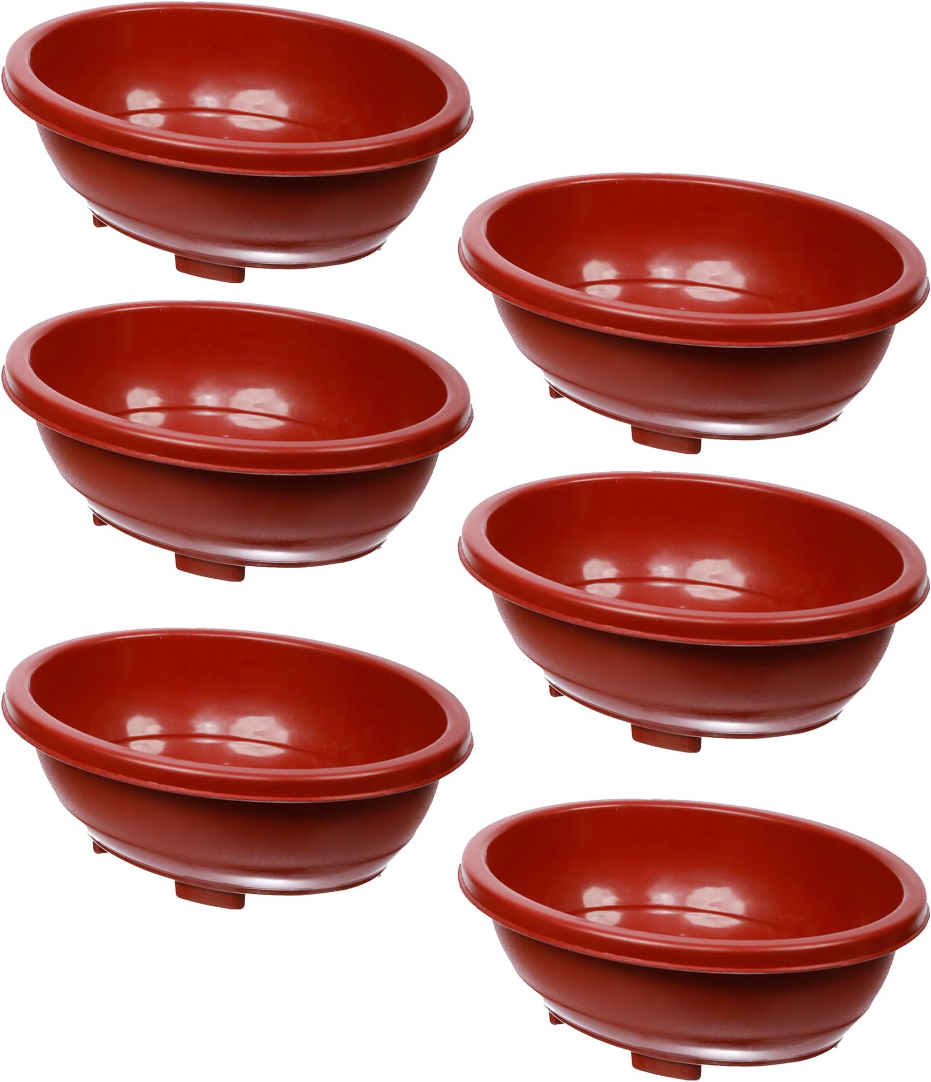 TRUPHE Phoenix Plastic Flower Pots for Balcony and Room | Set of 6 | 12 Inches | Oval Flower Pot for Outdoor/Indoor Plants | Planter for Balcony/Patio | Home Decor Gamla (Brown)